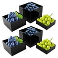 thumbnail image 1 of 6 Pack Acrylic Cube Display Stands, Food Risers for Buffet Table, Nesting Black, 1 of 12