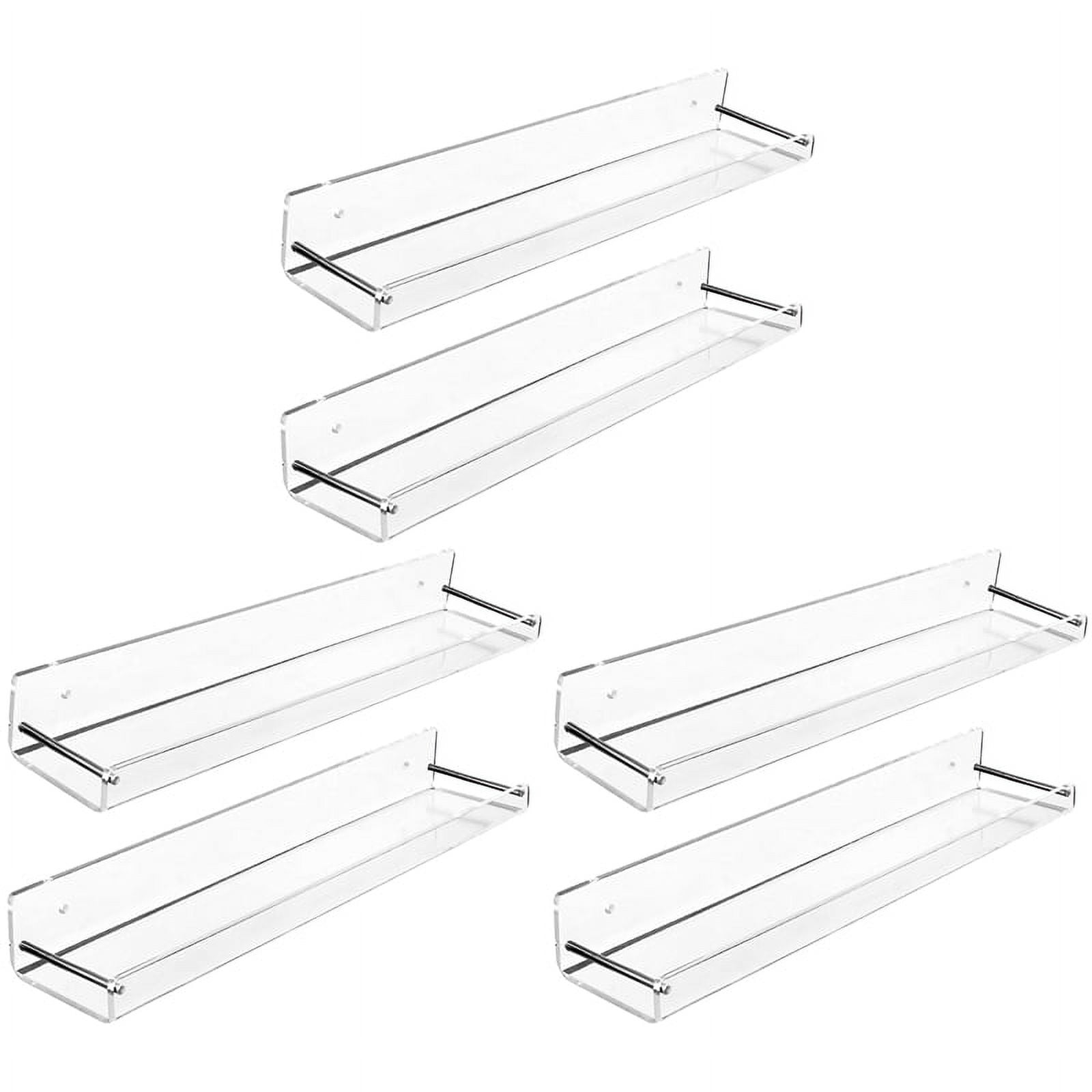 6 Pack Acrylic Floating Shelves 15 L X3 25Inch W Clear Bathroom Wall 6-pack-acrylic-floating-shelves-15-l-x3-25inch-w-clear-bathroom-wall