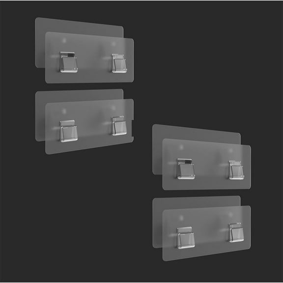 6 Pack Adhesive Double Hooks, GIXUSIL Sticker Shower Caddy Waterproof Hooks, Replacement No Drilling Strong Sticker Wall Hooks for Kitchen Office Corner Shelf Basket Soap Dish