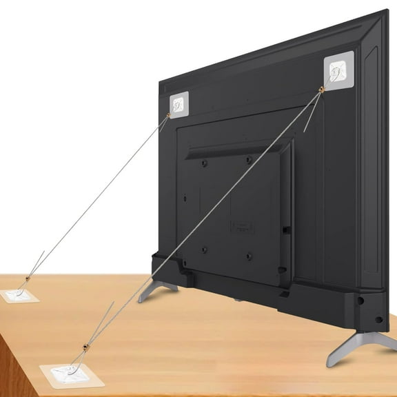 6 Pack Adjustable 40" TV Safety Straps for Flat Screen, No Drill Anti Tip Furniture Anchors, Metal Furniture Wall Anchors for Baby Proofing, TV Earthquake Straps