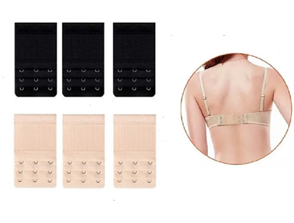 6-Pack Adjustable Bra Buckle Extenders – Comfortable 2 Hooks Bra Extension  Underwear Straps for a Perfect Fit TIKA 