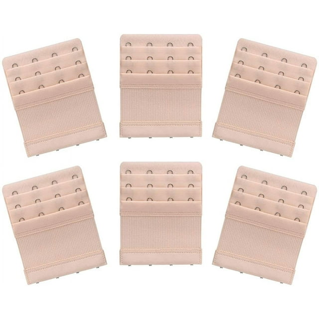 6Pack Adjustable Bra Extenders 4 Hook 3 Row Lady's Bra Extender Bra