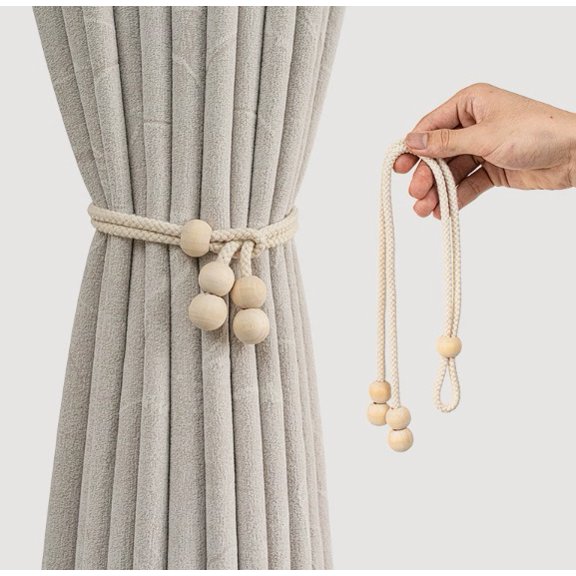 6-Pack Adjustable Curtain Tie Up Straps - Decorative Curtain Fixing Ropes for Sheer, Blackout & Drapes - Window Treatment Accessories for Home Decor