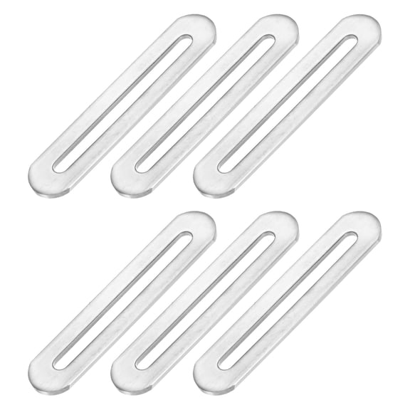 Uxcell 6 Pack Stainless Steel Adjustable Flat Mending Plate Support with Single Slot 3.54x0.75 inch Silver