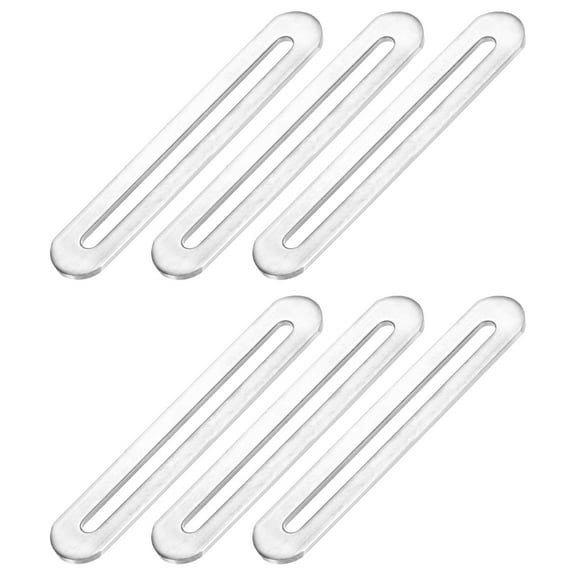 Uxcell 6 Pack Stainless Steel Adjustable Flat Mending Plate Support with Single Slot 4.33x0.75 inch Silver