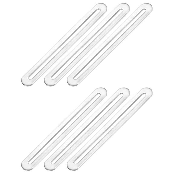 Uxcell 6 Pack Stainless Steel Adjustable Flat Mending Plate Support with Single Slot 6.1x0.75 inch Silver