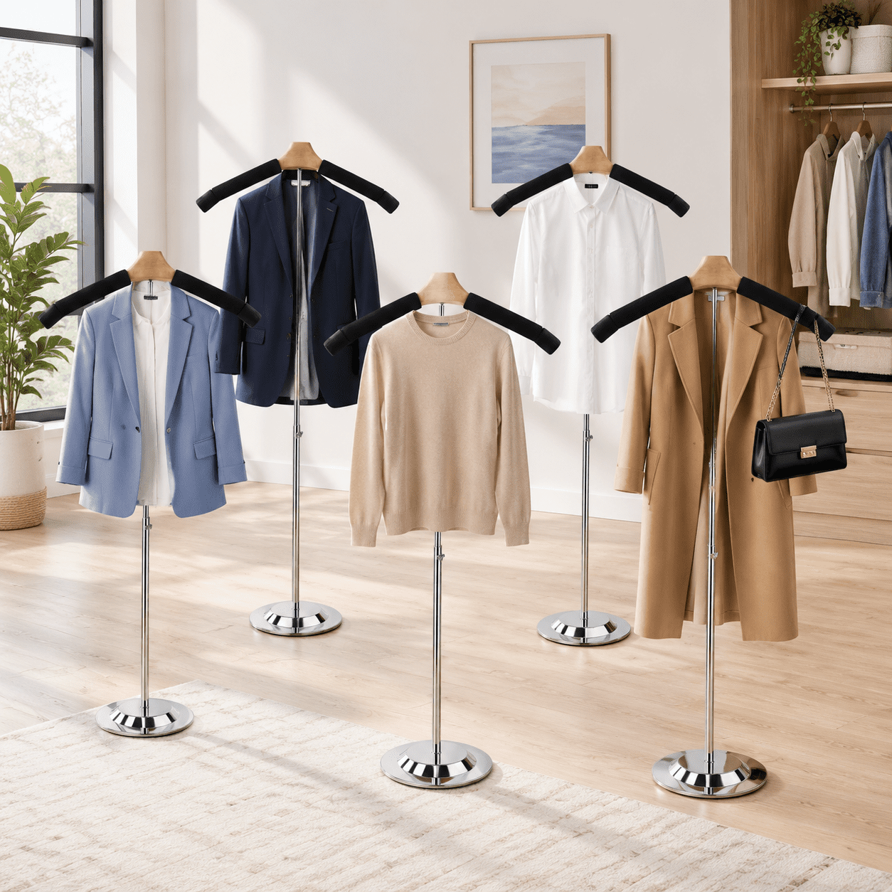6 Pack Adjustable Portable Clothes Display Racks for Retail Vendors ...