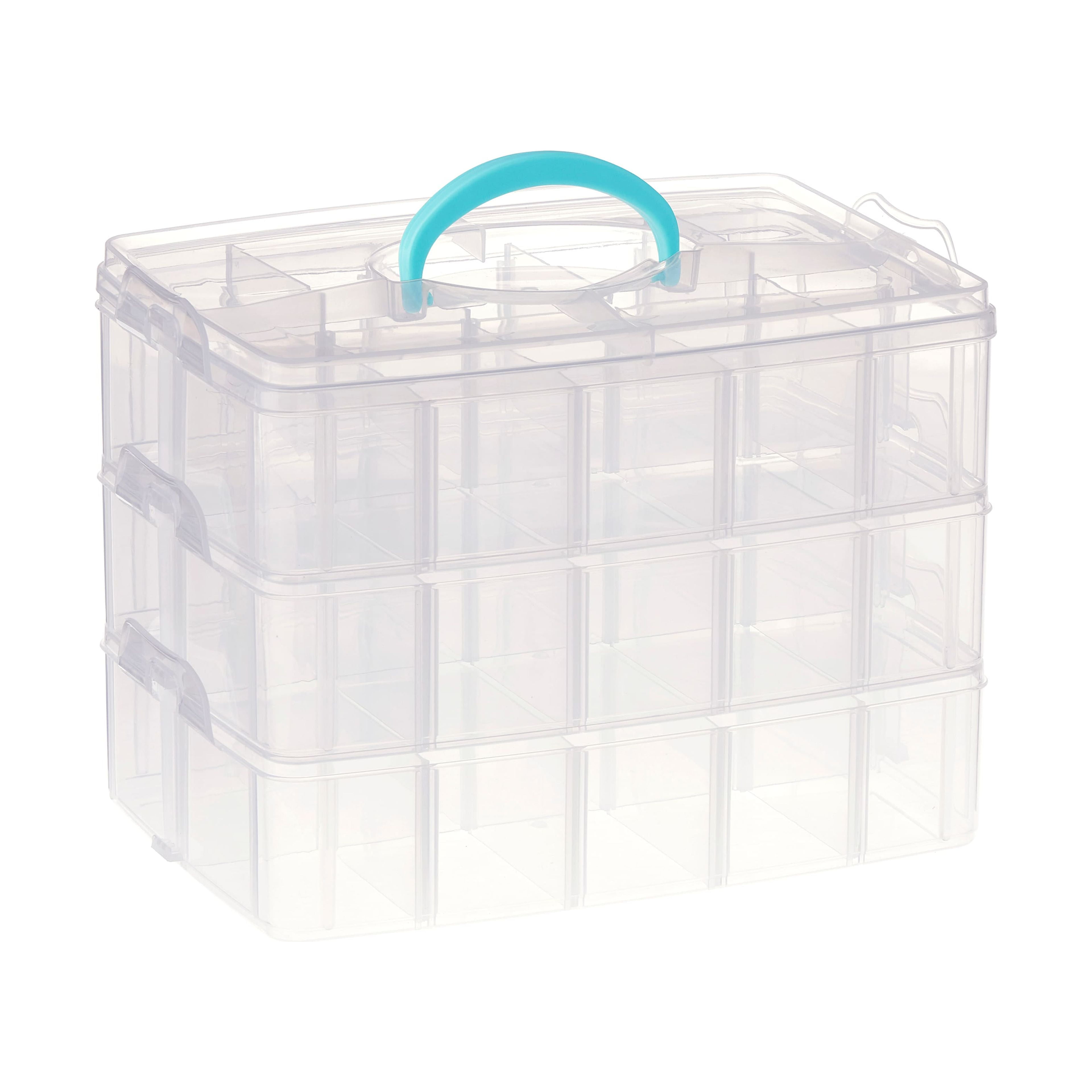 Sterilite Divided Case Stackable Plastic Small Storage Lidded Container, 6  Pack 