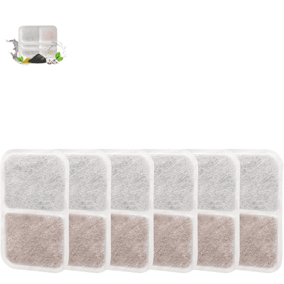 6 Pack Air Purifier Pad with Cat Water Fountain, Cat Water Fountain Filters Replacement Set.