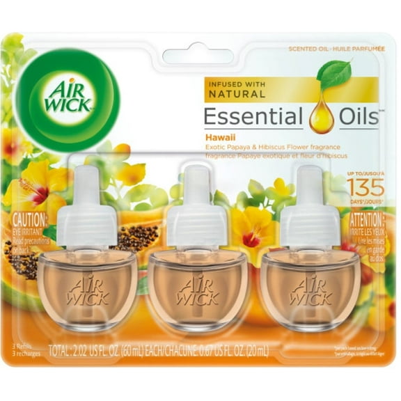 Air Wick Plug In Scented Oil Refills, Hawaii Scent, 3 Ea, 6 pack