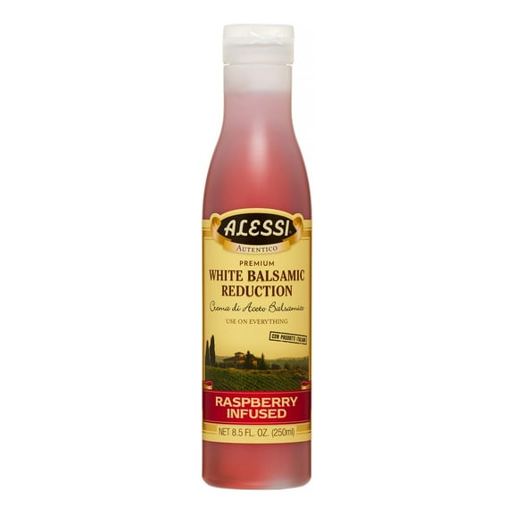 (6 Pack) Alessi - Vinegar - White Balsamic Raspberry Blush, 8.5 oz.