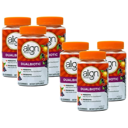 6 Pack - Align Digestive Health Prebiotic + Probiotic Gummies Fruit Flavored - 50 Ct