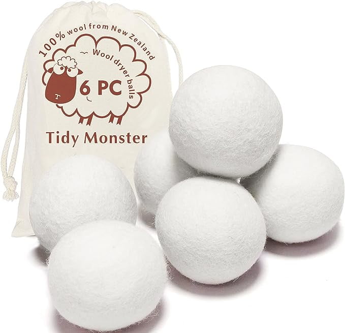 6 Pack Wool Dryer Balls  Mixed (3 Natural/ 3 Black) – Molly's Suds