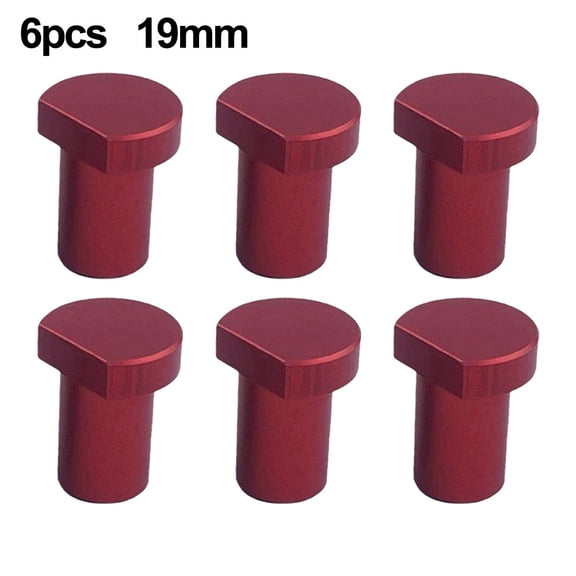 6 Pack Aluminum Alloy Dogs for 19/20mm, Woodworking Clamp Jaws Stopper Block for Table Router Milling Cutting(19MM red)