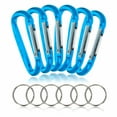 thumbnail image 1 of (6 Pack) Aluminum Multi-Color Carabiner Spring Clip Keychain Blue Extra Small, 1 of 1