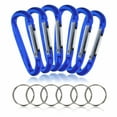 thumbnail image 1 of (6 Pack) Aluminum Multi-Color Carabiner Spring Clip Keychain Dark Blue Extra Small, 1 of 7