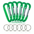 thumbnail image 1 of (6 Pack) Aluminum Multi-Color Carabiner Spring Clip Keychain Green Small, 1 of 1