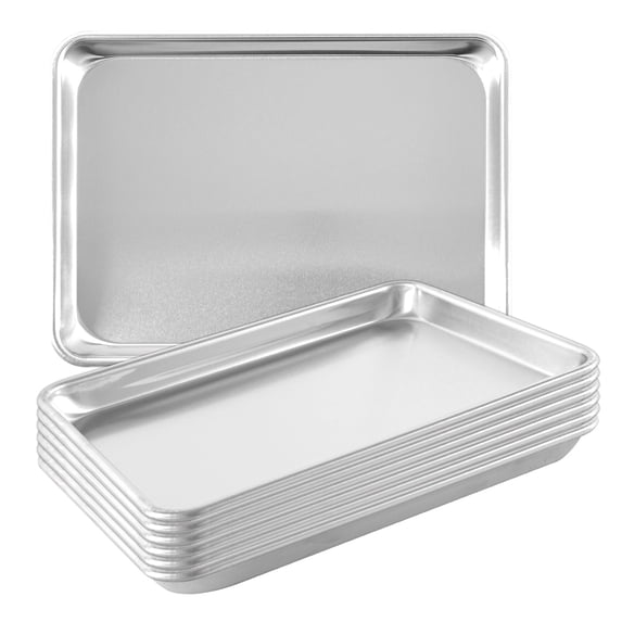 6 Pack Aluminum Quarter Sheet Pan 13" X 9" Heavy Duty Commercial Baking Tray Reinforced Rim Warp-resistant Rust-free