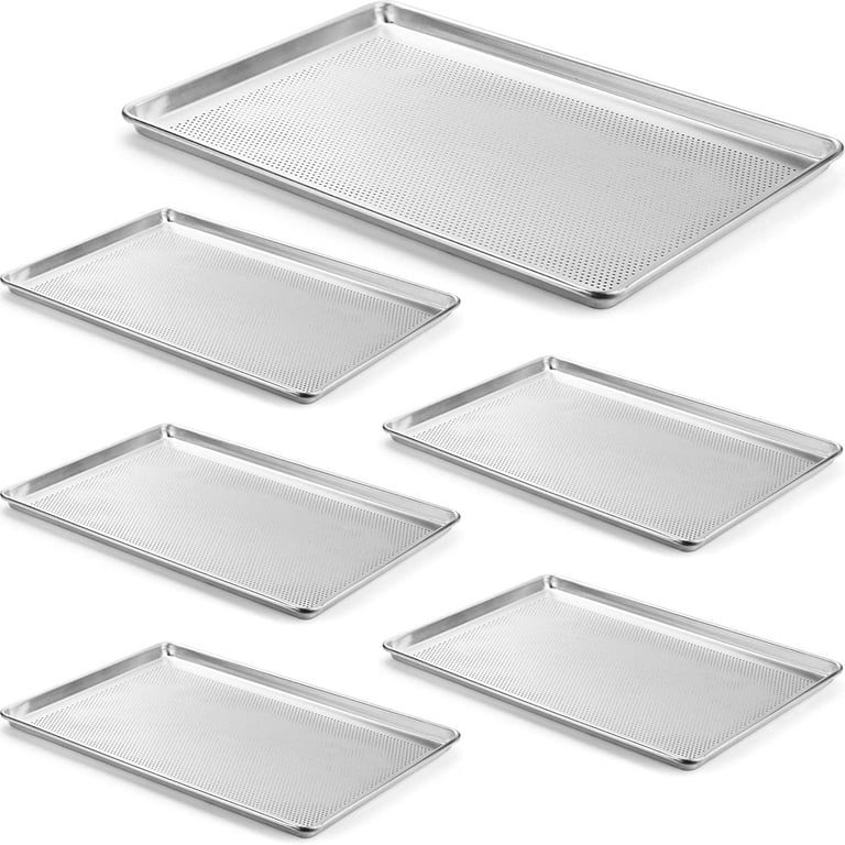6 Pack Aluminum Sheet Pan Perforated NSF Listed Full Size 26 x 18 inch Commercial Bakery Cake Bun Pan Baking Tray Walmart