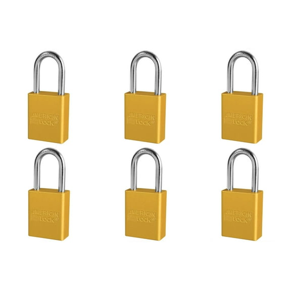 6 Pack American Lock Padlock With 1 1/2" Solid Aluminum Body 1 1/2" Shackle