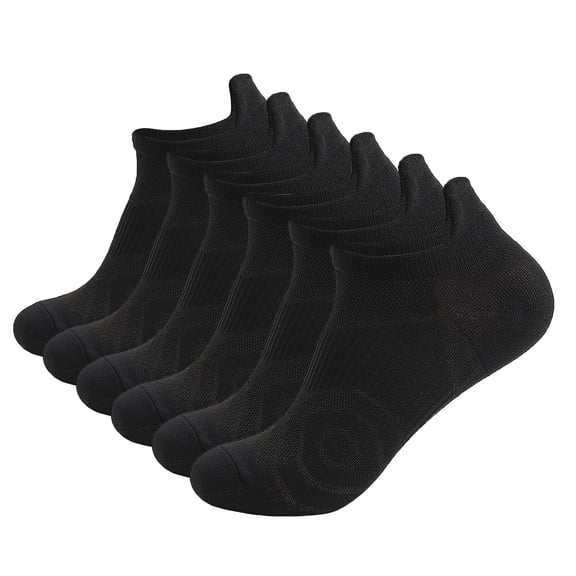 6 Pack Ankle Athletic Running Socks Cushioned Breathable Low Cut Sports Socks