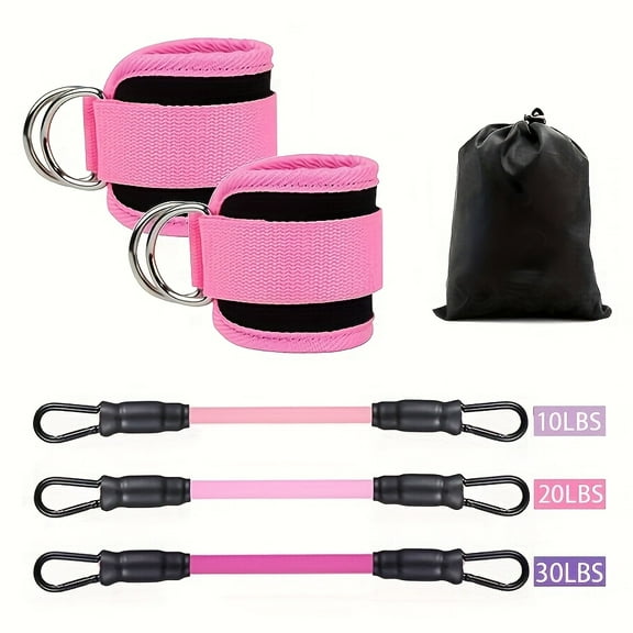 6-Pack Ankle Resistance Bands with Cuffs for Leg & Glute Workouts, TPE Exercise Straps