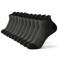 thumbnail image 1 of 6 Pack Ankle Socks for Men Cotton Non-Slip Breathable Moisture-Wicking Casual Color-Block Multipack Low-Cut Athletic Running Sock, 1 of 6