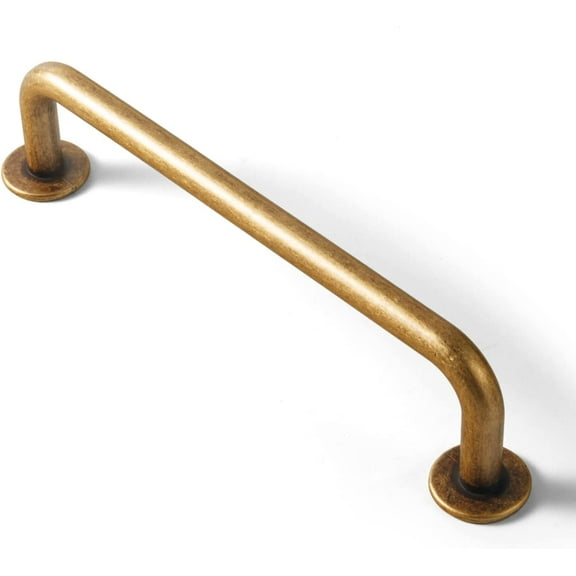 6 Pack Antique Brass Kitchen Pulls Drawer Handles, 5.04"(128mm) c-c Vintage Bronze Cabinet Pull, Zinc Alloy Solid Retro Brass Handle Hardware for