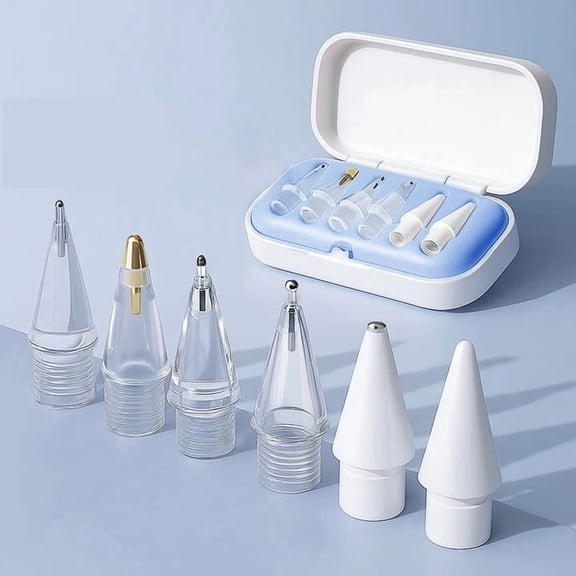 6 Pack Apple Pencil Tips for 1st/2nd Gen - 3 Resistance Levels, Soft Universal Nibs for iPad Pro 2025/2018 Blue