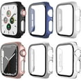 thumbnail image 1 of [6 Pack] for Apple Watch 40mm Screen Protector Case SE 2022 Series SE 6 5 4, iWatch Tempered Glass Protective Cover, Hard PC Bumper for Women Men, Smartwatch Overall Full Accessories 40 MM, 1 of 5