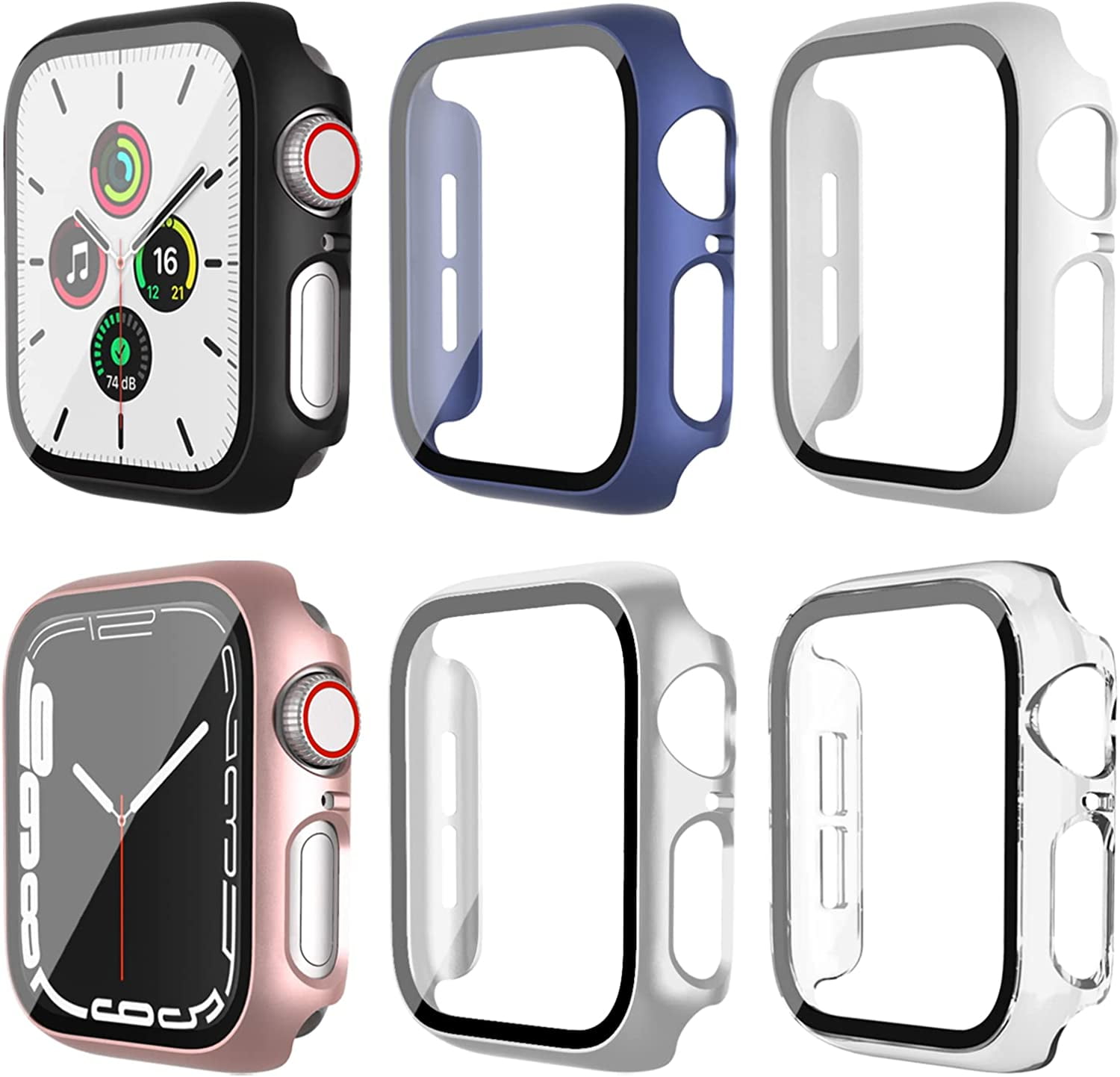 [6 Pack] for Apple Watch Screen Protector Case 41MM Series 8 Series 7, iWatch 8 iWatch 7