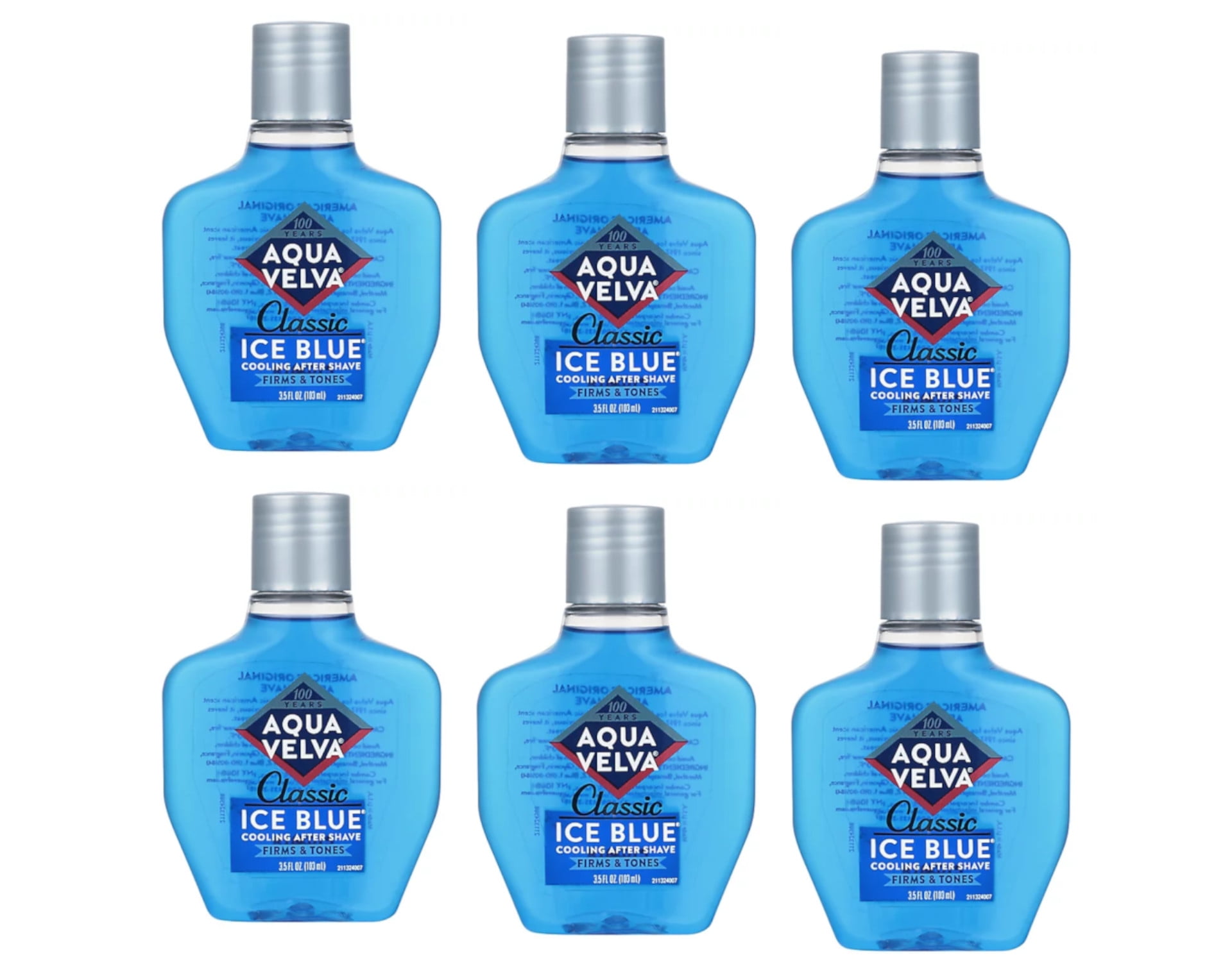 Aqua Velva 6 Pack, Classic Ice Blue Cooling After Shave, 3.50 oz