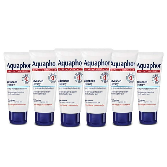 Aquaphor Healing Ointment Advanced Therapy Skin Protectant for Dry Cracked Irritated Skin, 1.75 oz Tube (Pack of 6)
