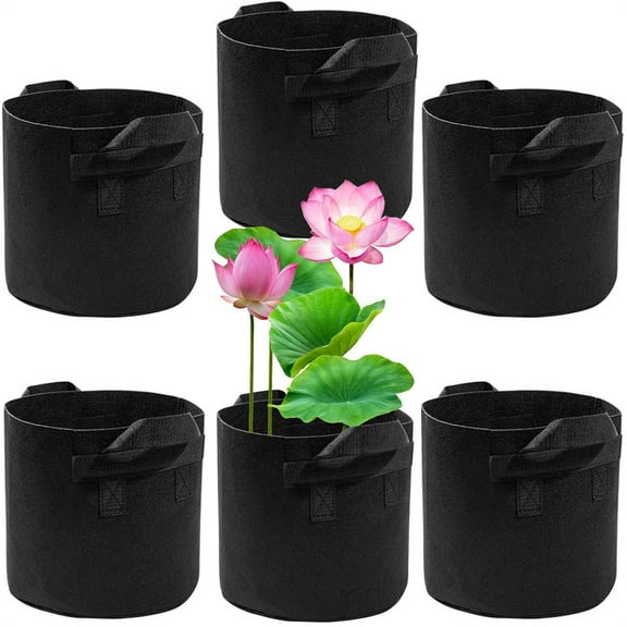 6 Pack Aquatic Plant Pots for Pond,Bexikou Reusable Aquatic Plant Pots, Breathable Pond Plant Basket,Fabric Grow Bags with Handles for Aquatic Plants, Bog Plant, Water Lily, Lotus, Flower (1 Gallon)