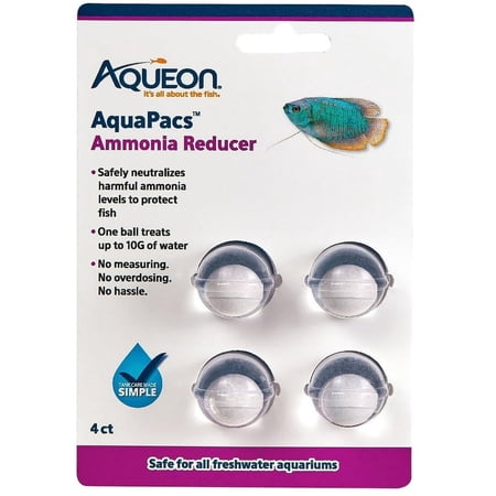 6 Pack Aqueon AquaPacs Ammonia Reducer [Bulk Aquarium Supplies, New Aquarium Supplies, Aquarium Water Conditioners, Aqueon] 24 count (6 x 4 ct)