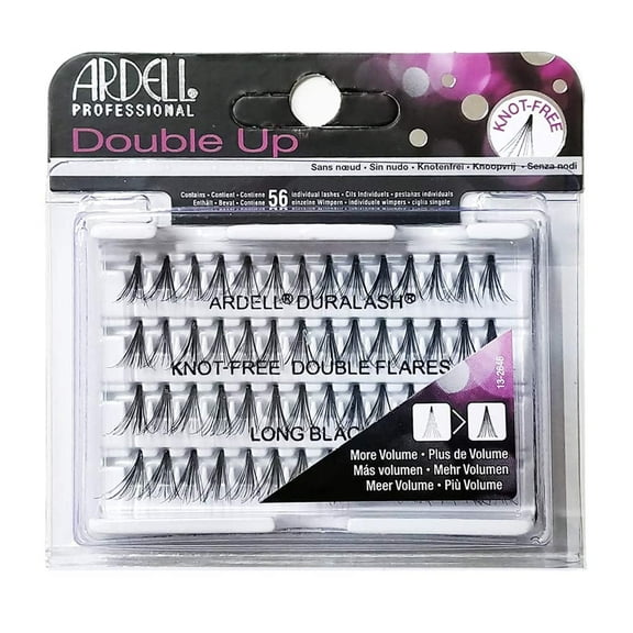 (6 Pack) Ardell Professional Double Individuals Knot-Free Double Flares - Long Black