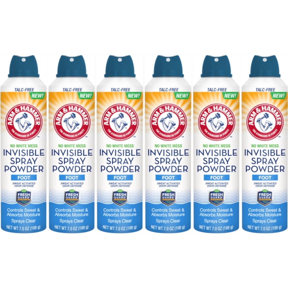 Arm & Hammer Invisible Spray Foot Powder 6 Pack, 7 Ounces Each, Odor