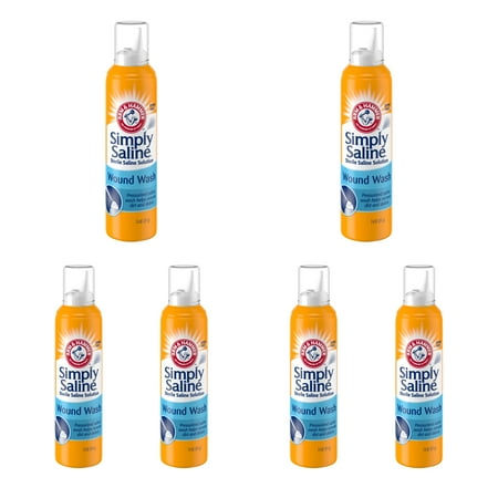 6 Pack - Arm & Hammer Simply Saline Wound Wash Spray, Sting-Free, 7.4 oz each