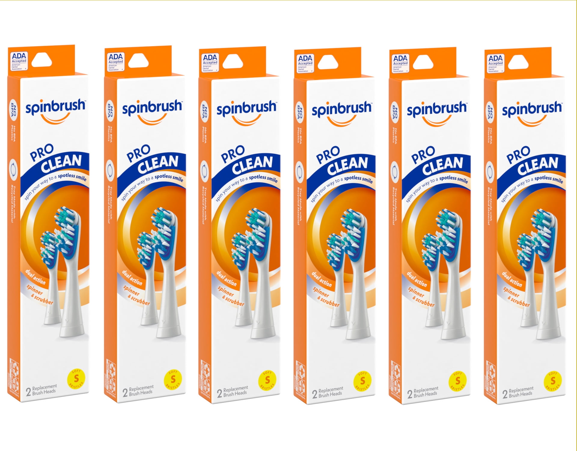 Arm Hammer 6 Pack Spinbrush Pro Clean Soft Replacement Brush Heads arm-hammer-6-pack-spinbrush-pro-clean-soft-replacement-brush-heads