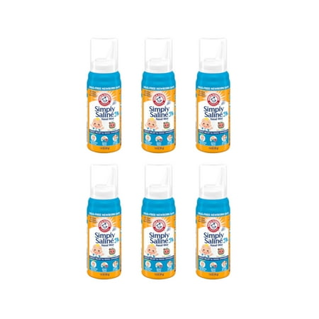 6 Pack - Arm and Hammer Simply Saline Baby Nasal Relief Mist 1.6 Ounce Each