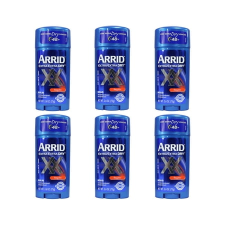 6 Pack - Arrid XX Regular Scent Extra Extra Dry Solid Anti-Perspirant Deodorant 2.6 oz