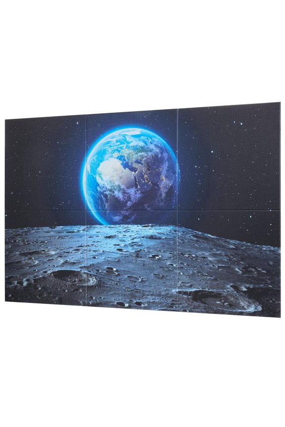 6 Pack Art Acoustic Panels 23.6 x 23.6 inch Self Adhesive for Home Earth,
