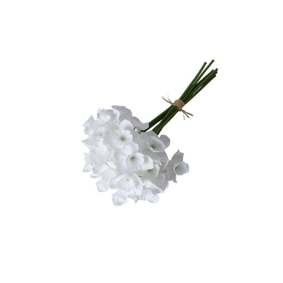 6-Pack Artificial Daffodil Bouquet, Silk Fabric Narcissus Flowers, Home Wedding and Party Decoration, No Maintenance Friendly Gift Set
