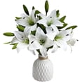 thumbnail image 1 of 6 Pack Artificial Lily Flowers Real Touch Fake Lilies Flowers for Home Wedding Bouquets Home Hotel Party Decor Graves Arrangement, 1 of 6