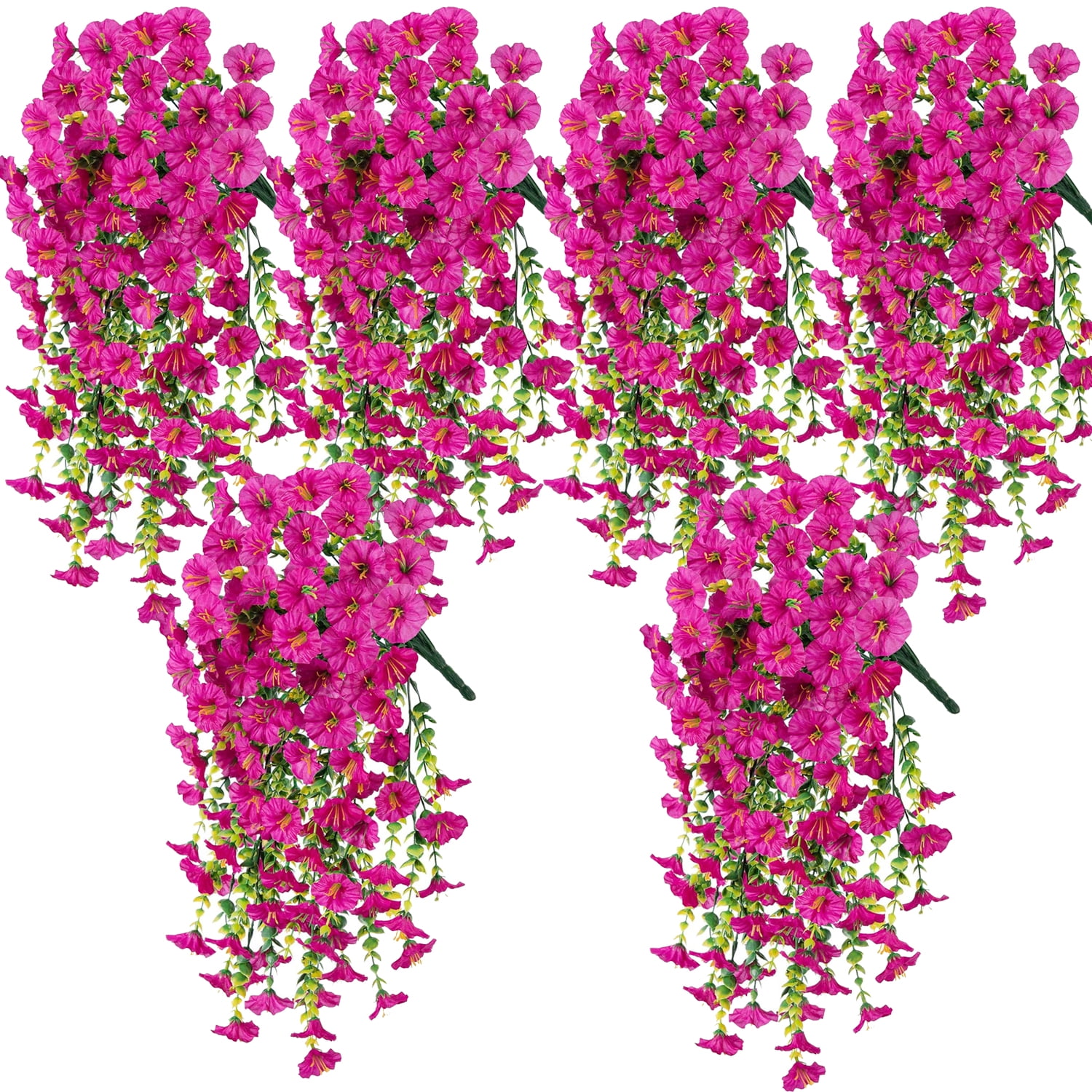 Good Morning Fake Spring 6 Pack Artificial Morning Glory Flowers, UV-Resistant Precisetrue ...