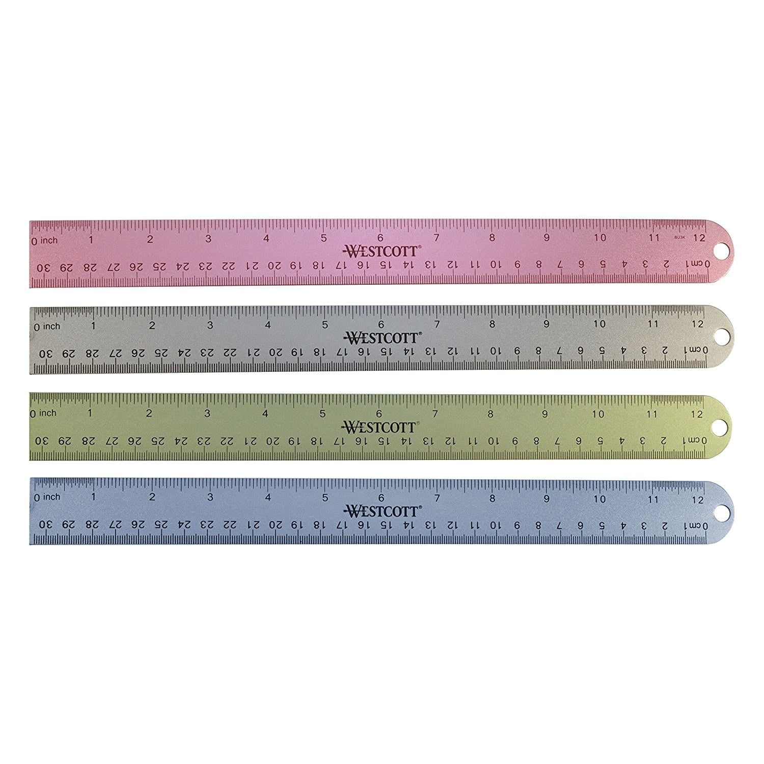 6 Pack Assorted Westcott® Aluminum Tearing Ruler
