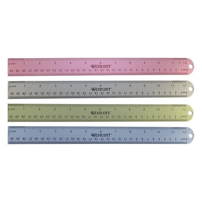 6 Pack: Assorted Westcott Aluminum Tearing Ruler