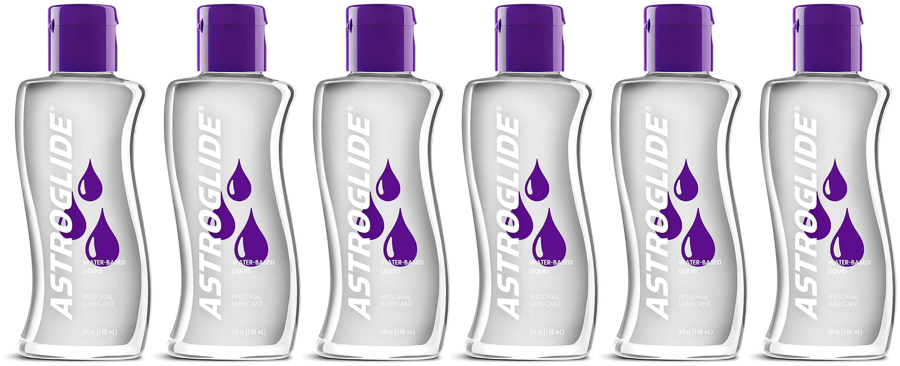 Astroglide Personal Lubricant & Vaginal Moisturizer, 5 oz - Pack of 6,  Silky Smooth, Natural Rubber Latex Compatible