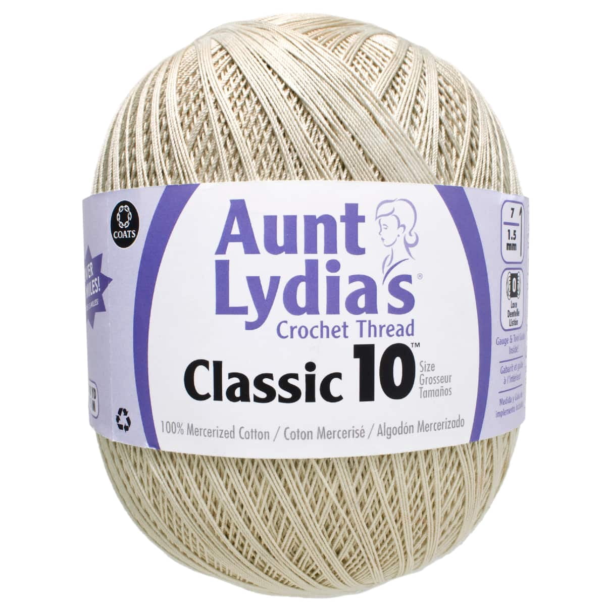 Aunt Lydia's Classic Natural Crochet Thread, 6 Pack