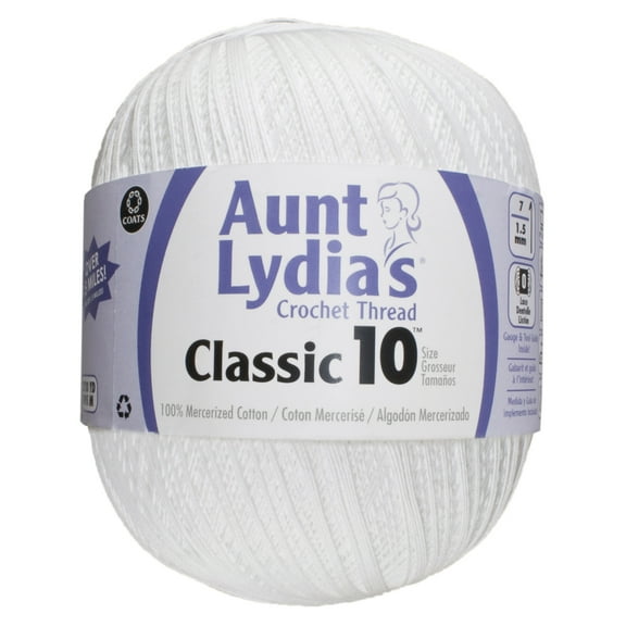 Aunt Lydia's Classic White Crochet Thread, 6 Pack